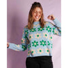 High Neck With Flower Knit - Duck Egg Blue - Willow and Vine