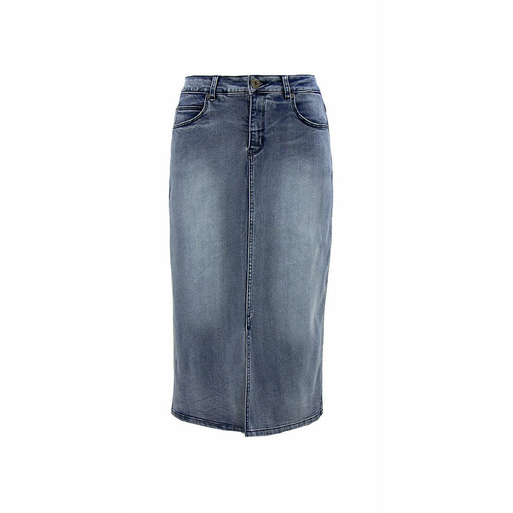 Midi Length Denim Skirt - Willow and Vine