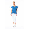 Stretch Cotton Capri Pant - White - Willow and Vine