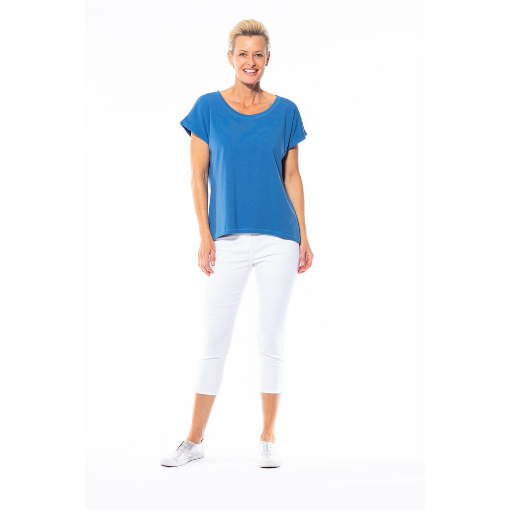 Stretch Cotton Capri Pant - White - Willow and Vine