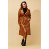 Vegan Leather Trench Coat - Toffee - Willow and Vine